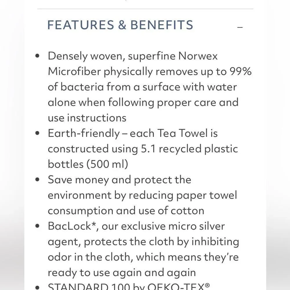 Norwex Tea Towels Limited Edition Soft Blossoms/Brush Strokes NWT